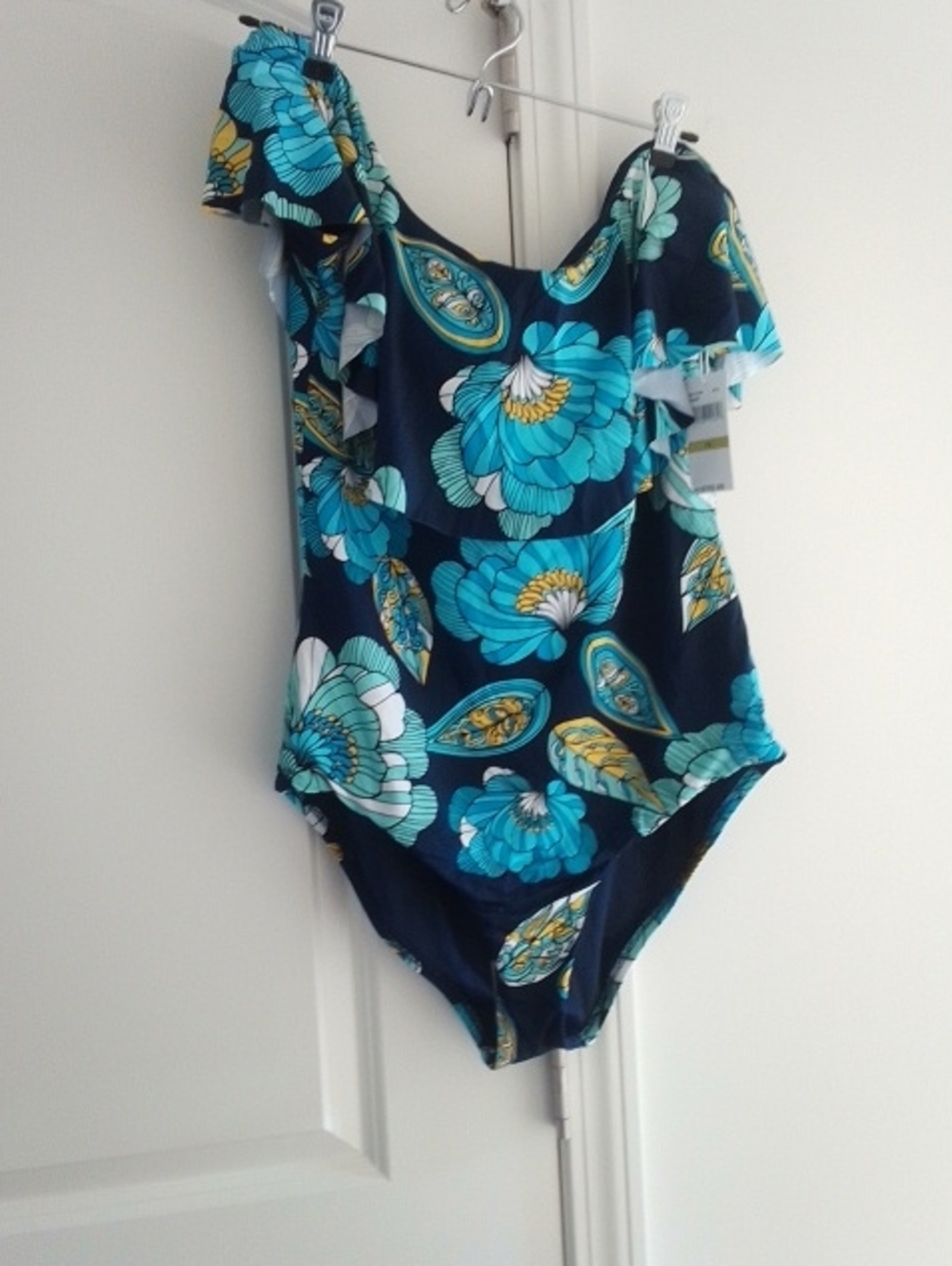 Trina Turk Navy Blue Floral One-Piece Swimsuit